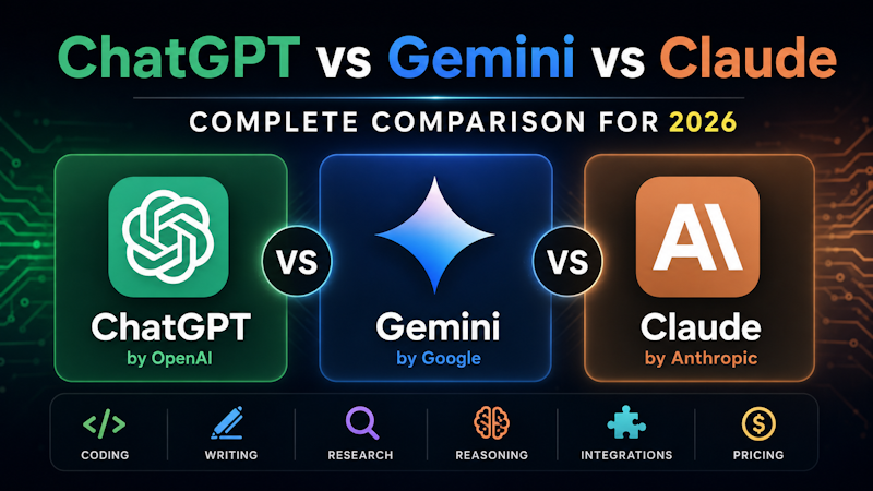 ChatGPT vs Gemini vs Claude β Complete AI Comparison Guide 2026
